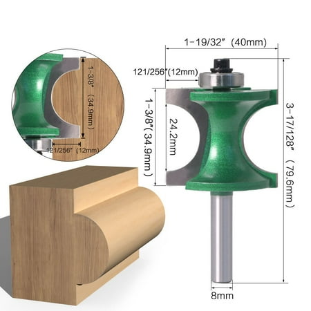 

8mm Shank Half Round Bit Endmill Router Bits Woodworking Tool Milling Cutter