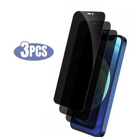 3pcs BLUUMTEK Private Screen for iPhone XS Max/ 11 Pro Max Tempered Glass Privacy Screen Protector
