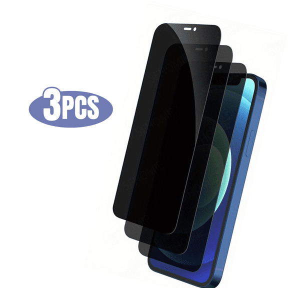 3pcs BLUUMTEK Privacy Tempered Glass Screen Protector for iPhone 12 Mini AntiSpy Screen Protector