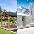 thumbnail image 4 of Gazebo Accessories 12' x 20' Universal Winter Gazebo Cover for Hardtop Gazebos,Enclosed Cover with Sidewalls and Mesh Windows Waterproof (White), 4 of 12