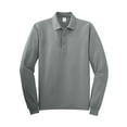 thumbnail image 1 of Gravity Threads Long-Sleeve Silk Feel Polo - Cool Grey - 4X-Large, 1 of 1