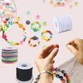 thumbnail image 4 of Stretchy String for Bracelets, 3 Rolls 1 mm 495 Feet Sturdy Elastic String Cord for Jewelry Making, Necklaces, Beading and Crafts (1.0mm Black&Wihte&Rainbow), 4 of 6