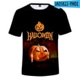 thumbnail image 1 of Men Women Halloween T-Shirt Novelty Trend Pumpkin Skeleton Tee Tops Funny Crew Neck Short Sleeve Pumpkin Graphic Shirts, 1 of 2
