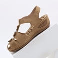 thumbnail image 3 of Ruiatoo Wedge Sandals for Women Closed Toe Comfortable with Massage Function Outdoor Platform Sandals (C801-1, Brown 41), 3 of 5