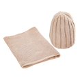 thumbnail image 3 of Sombrero de Punto para Bebés Bufanda Gorro de Invierno Cálido con Bufanda Calentador de Cuello Beige, 3 of 8