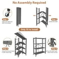 thumbnail image 6 of Jhsomdr 4-Tier Storage Shelving Unit 49"H Foldable Storage Shelves with Wheels, Heavy Duty Metal Shelves Garage Shelves No Assembly Storage Rack for Kitchen Basement Home Office, Black, 6 of 11