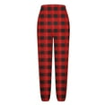 thumbnail image 4 of Lounge Pants for Women with Pockets Drawstring Elastic Waist Casual Cotton Jogger Sweatpants Soft Pajama Bottoms (XL, Red|Plaid), 4 of 7