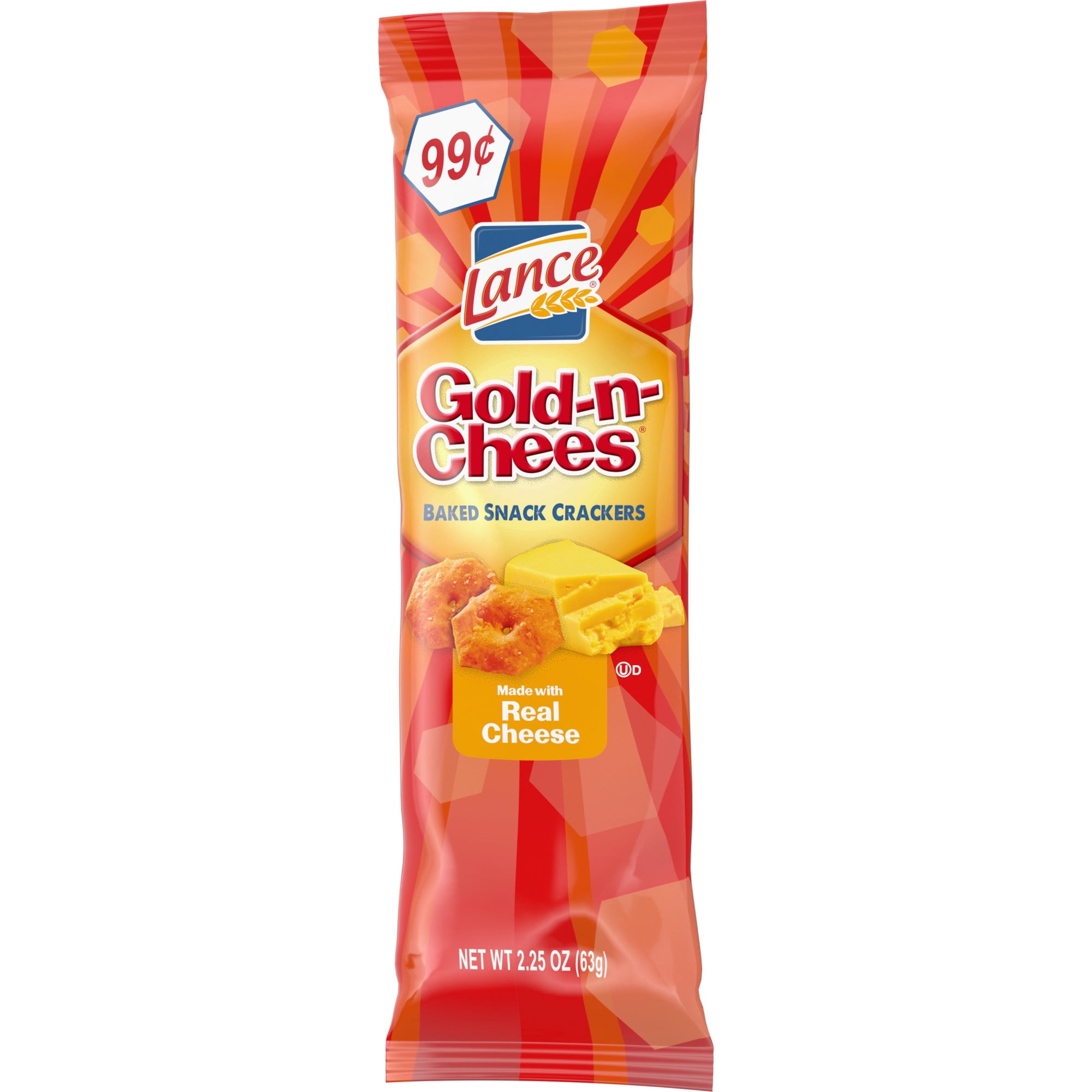 Lance Gold-N-Chees Baked Cheese Snack Crackers, Single-Serve 2.25 oz
