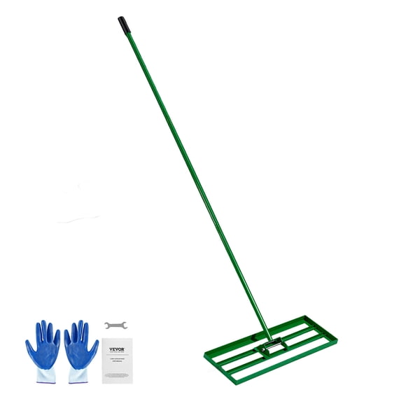 VEVOR Lawn Leveling Rake, 30"x10" Level Lawn Tool, Heavy-duty Lawn Leveler with 78" Steel Extended Handle, Yard Leveling Rake