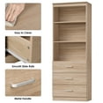 thumbnail image 7 of Homfa 71" Tall Bookcases with 3 Large Drawers, 3 Tier Wooden Storage Bookshelf for Living Room Home Office, Oak, 7 of 7