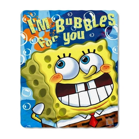 Fleece Throw - Spongebob - Bubble Trouble 50x60" New ...