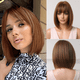 thumbnail image 3 of Peluca de mujer de estilo europeo y americano para cosplay navideño con flequillo ordenado y cabello corto gris degradado, 3 of 3