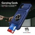 thumbnail image 2 of Dteck Card Holder Case for iPhone 11,Shockproof Silicone + PC Case Ring Stand Heavy Duty Drop Protection Wallet Cover for iPhone 11,Blue, 2 of 7