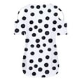 thumbnail image 6 of Women's Summer Shirts Short Sleeve Tunic Strappy Cold Shoulder Tops Polka Dolt Pullover Fashion Casual Blouses (XL, White), 6 of 6