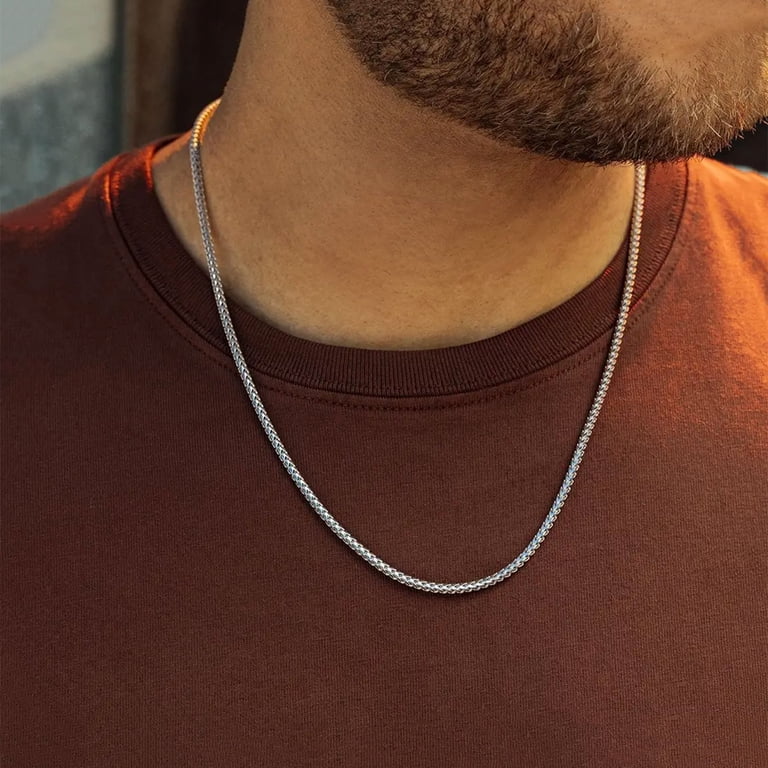 FOCALOOK Wheat Chain Necklace, 316L Stainless Steel photo 2
