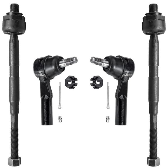 Detroit Axle - 4pc Front Tie Rods for 2006-2011 Chevy Colorado GMC Canyon, 07-08 Isuzu i-370, 4 Inner and Outer Tie Rod Ends 2007 2008 2009 2010 Replacement