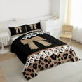 thumbnail image 3 of jejeloiu Cute Cartoon Bowtie Bedding Comforter Set,Kawaii Leopard Print Twin Comforter Sets,Brown Black White Bedding Set For Teens,Super Cozy Room Decor Reversible,2-Piece, 3 of 8