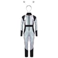 thumbnail image 4 of iiniim Girls Dance Outfit Metallic Long Sleeve Zip Neck Jumpsuit with Hair Hoop Silver 6, 4 of 7