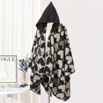 thumbnail image 2 of Alkepwun Womens Shawl Hooded Knit Cape Heart Pattern Cardigan-Style Wrap Coat Comfortable Soft Warm Wraps Party Dinner Outfit Outdoor Travel Cold Proof Windproof Cape Heartwarming Christmas Gift, 2 of 4