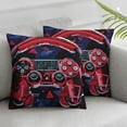 thumbnail image 3 of BANET Throw Set of 2, Decorative For Home , Headphones , Music Themed Controller Cushion Covers, Black Red 20x20in, 3 of 7