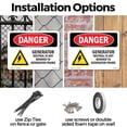 thumbnail image 3 of Generator Neutral Is Not Bonded OSHA Danger Rigid Plastic Sign 14 Inch x 10 Inch - 5 Pack, 3 of 8