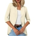 thumbnail image 1 of Women Cardigan Three Quarter Sleeve Solid Color Soft Elastic Casual All Occasions Wear, 1 of 4