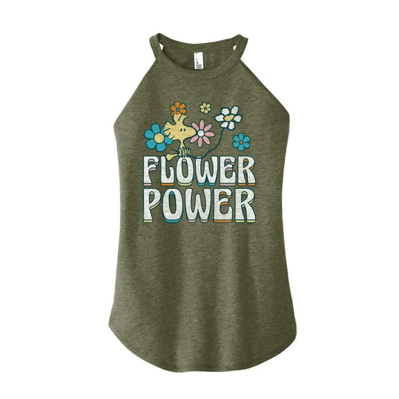 Peanuts - Flower Power - Juniors High Neck Tank Top