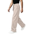 thumbnail image 5 of Lenpel Mens Casual Sweatpants Fall Elastic Waist Drawstring Straight Leg Trousers with Pockets Solid Color Warm Work Pants(Beige,Small), 5 of 8