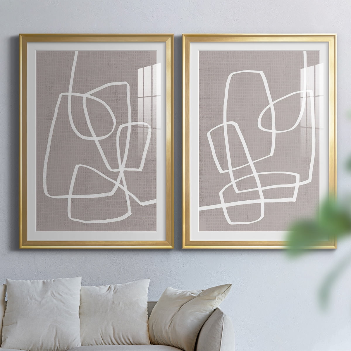 Wexford Home Linen Roundabout I Premium Framed Print, 22.5" x 30.5" - Ready to Hang, Gold (Set of 2)