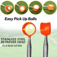 thumbnail image 3 of 12 Pieds/9 Pieds Récupérateur de Balles de Golf en Acier Inoxydable Ramasse-Balles Télescopique Poignée Confortable Accessoires de Golf 8 sections Blanc, 3 of 6