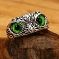 thumbnail image 4 of Ziurtnc Adjustable Owl Ring with Big Eyes Ultralight Simple Style Finger Band Women Men Engagement Wedding Ring Jewelry Gift, 4 of 7