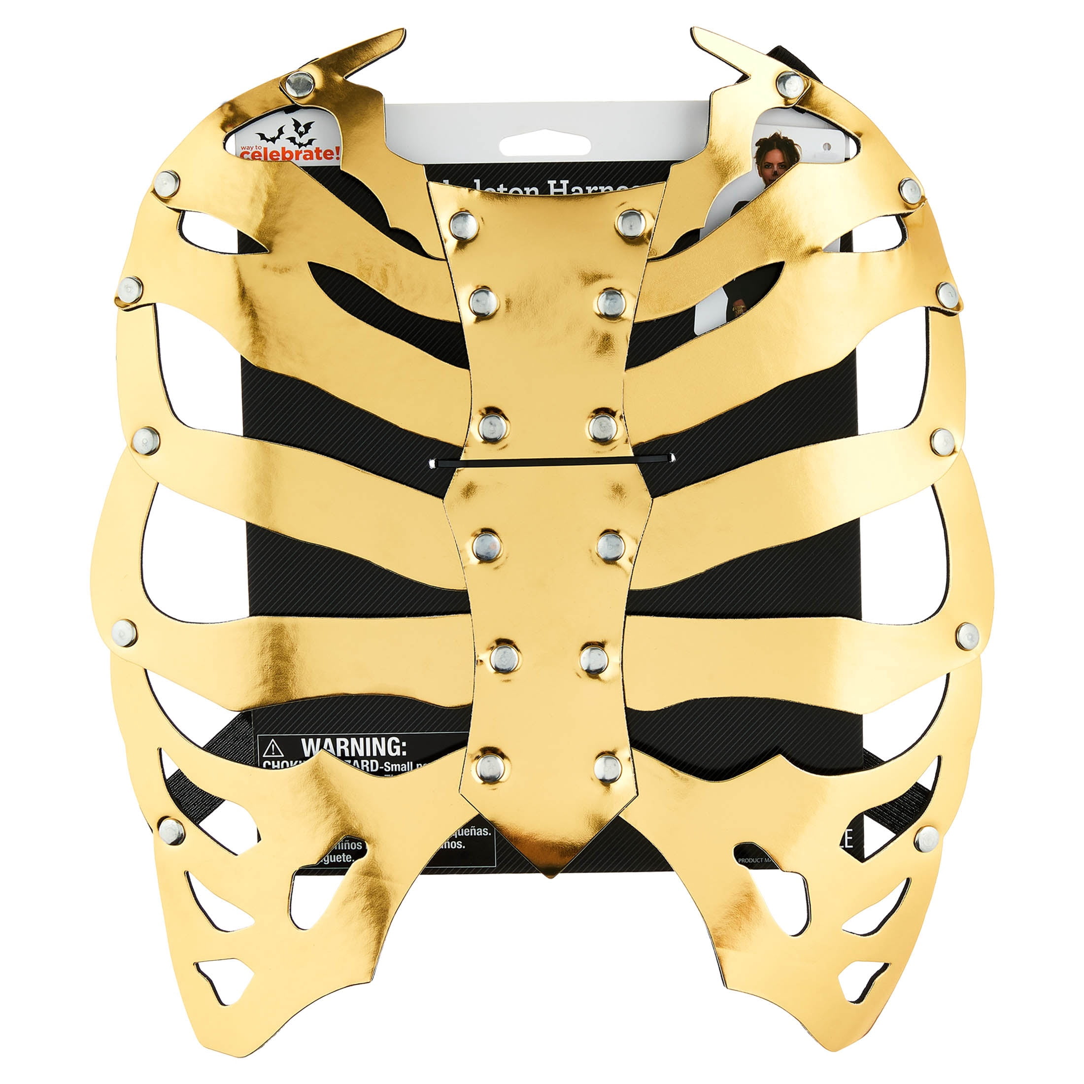 Skeleton Harness Costume Accessory for Adults, Gold, Halloween by Way To Celebrate
