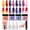 Glitter Pink, variant on Azurebeauty 4 Colors Acrylic Dipping Powder Nail Kit, White Navy Blue Glitter Dip Powder Set with Base Coat, Top Coat & Activator, DIY French Manicure Nail Art Kit for Women