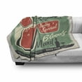 thumbnail image 3 of Retro Soft Flannel Fleece Throw Blanket, Nostalgic Poster Bar Art for Today's Special Famous Cocktail Bloody Drink and Vodka, Cozy Plush for Indoor and Outdoor Use, 50" x 70", Green Red, by Ambesonne, 3 of 6