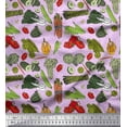 thumbnail image 1 of Soimoi Georgette Viscose Fabric Dot & Mix Vegetable Print Sewing Fabric Yard 42 Inch Wide, 1 of 3