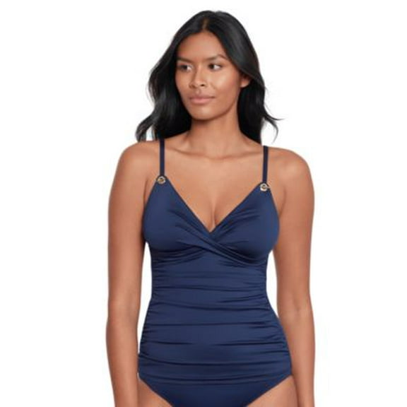 Lauren Ralph Lauren Toggle-Trim Tankini Top, Women's 12 Red