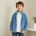 thumbnail image 3 of XinLfly Coats for Kids Boys Girls Clearance Winter Warm Jacket Capless Solid Color Fashion Cute Long Sleeve Plush Children'S Outerwear with Zipper,Blue,5T, 3 of 8
