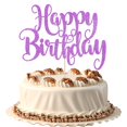 thumbnail image 1 of Cartulina con purpurina para tartas FMiyuneea, diseño de felicitación de cumpleaños, color morado, 1 of 8