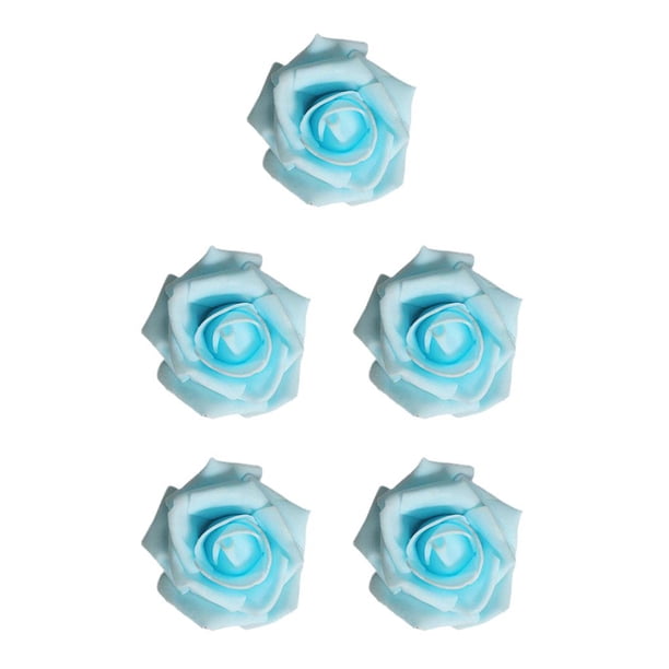Flores Artificiales Yuarrent 50 Piezas Rosas Realistas para Adornos de Boda Azul Cielo