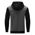 thumbnail image 4 of Larisalt Zip Up Hoodie Men,Men's Sherpa-Lined Full-Zip Hooded Sweatshirt Black,XL, 4 of 5