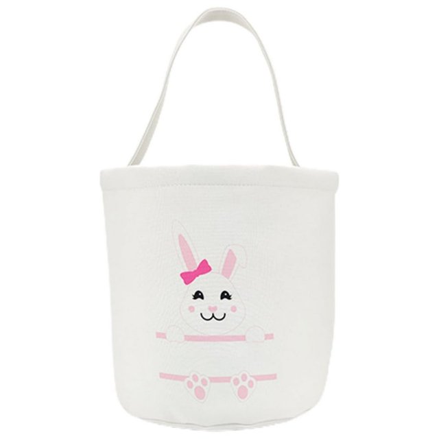 Storage Bag Easter Basket Cute Animal Canvas Bucket Large Capacity Portable Handle Design For Kids
