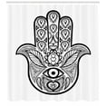 thumbnail image 3 of Ambesonne Hamsa Shower Curtain, Nature Tribal Boho Art, 69"Wx84"L, Black White, 3 of 3
