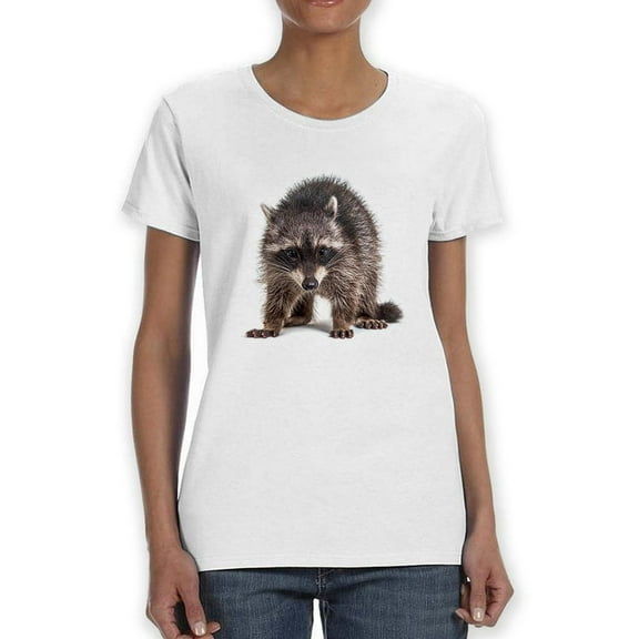 Young Raccoon Portrait T-Shirt Women -Image by Shutterstock, Female Large