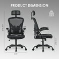 thumbnail image 2 of 56" Ergonomic Office Chair, Desk Chair with Adjustable Headrest and Breathable Mesh, High Back Computer Chair with Adjustable Lumbar Support for Home Office Study Room, Black, 2 of 8