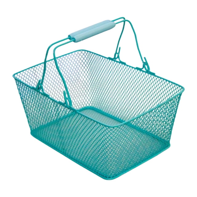 Canasta de compras Conveniente metal con asas para tiendas Retails Supermarket Azul