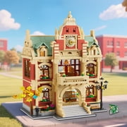 TERRAMUS University Club House Building Set with Light, 1629 Pcs City Campus Architecture Model Home Office Decor Building Blocks Kit, Creative Building Toys for Age 12+