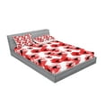 thumbnail image 2 of Ambesonne Floral Fitted Sheet & Pillow Sham Set, Poppies Vibrant Colors, Full, Vermilion Black White, 2 of 2