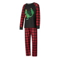 thumbnail image 3 of Family Matching Christmas Pajamas, Long-Sleeved Cartoon Dinosaur Print Tops + Plaid Pattern Trousers Sleepwear Outfits, 3 of 10
