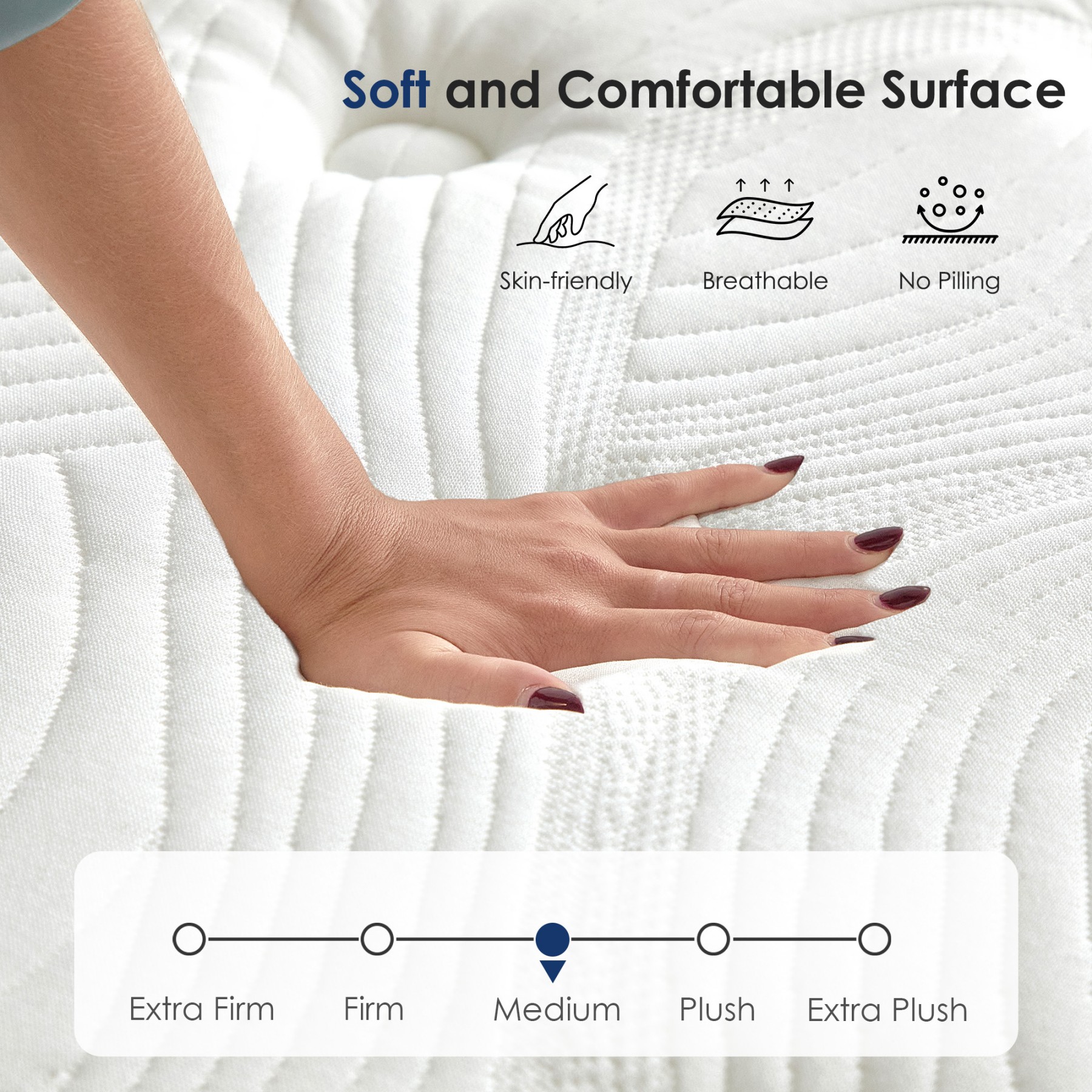 12 Inch Queen Mattress,Hybrid Mattress in a Box with Memory Foam & Individual Pocket Spring,Medium Firm