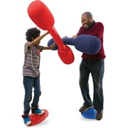 HearthSong Indoor Balance Jousting Set for Active Kids' Play, Includes 2 Inflatable Boppers and 2 Balance Boards